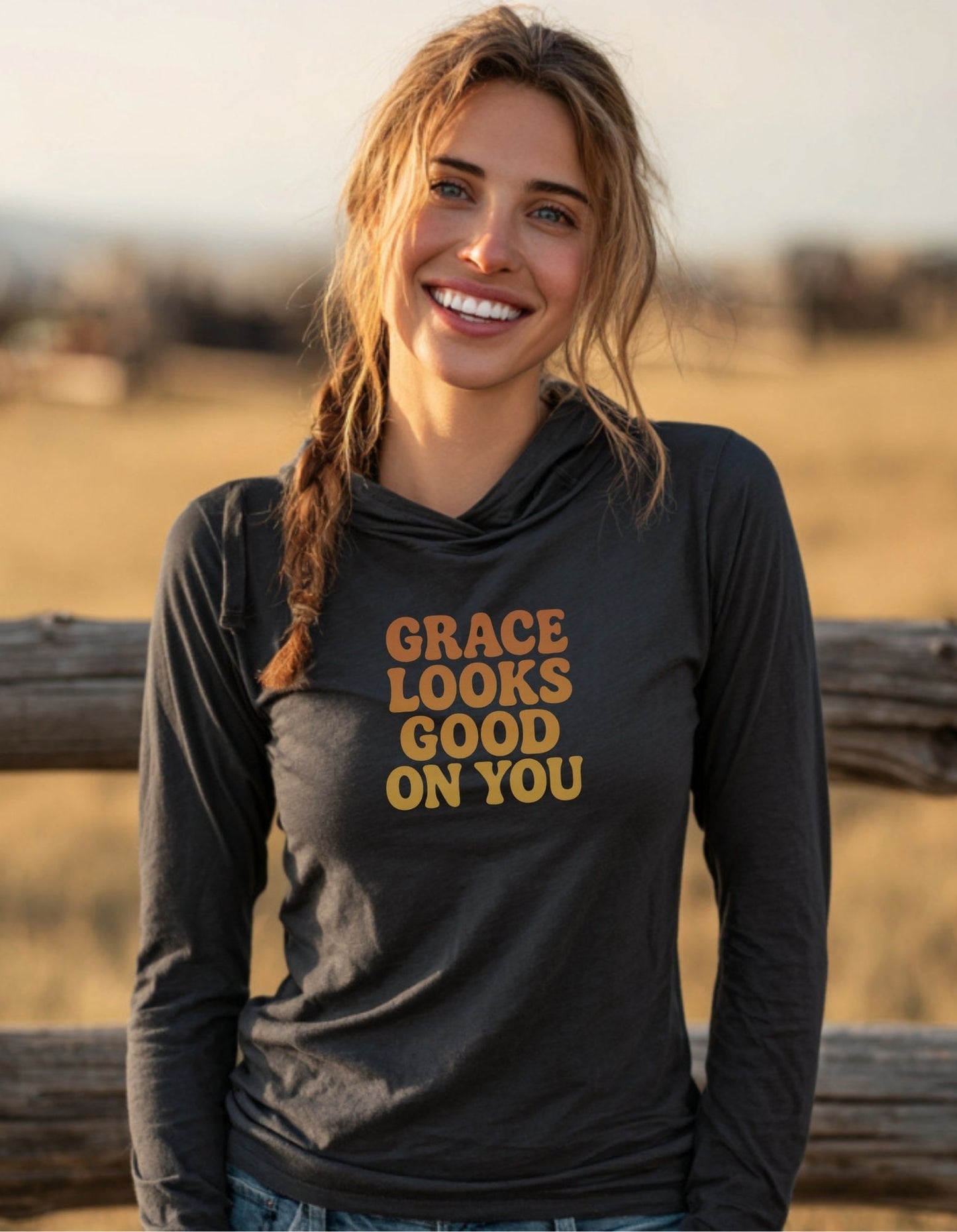 Women's Grace Looks Good On You Hooded long-sleeve tee