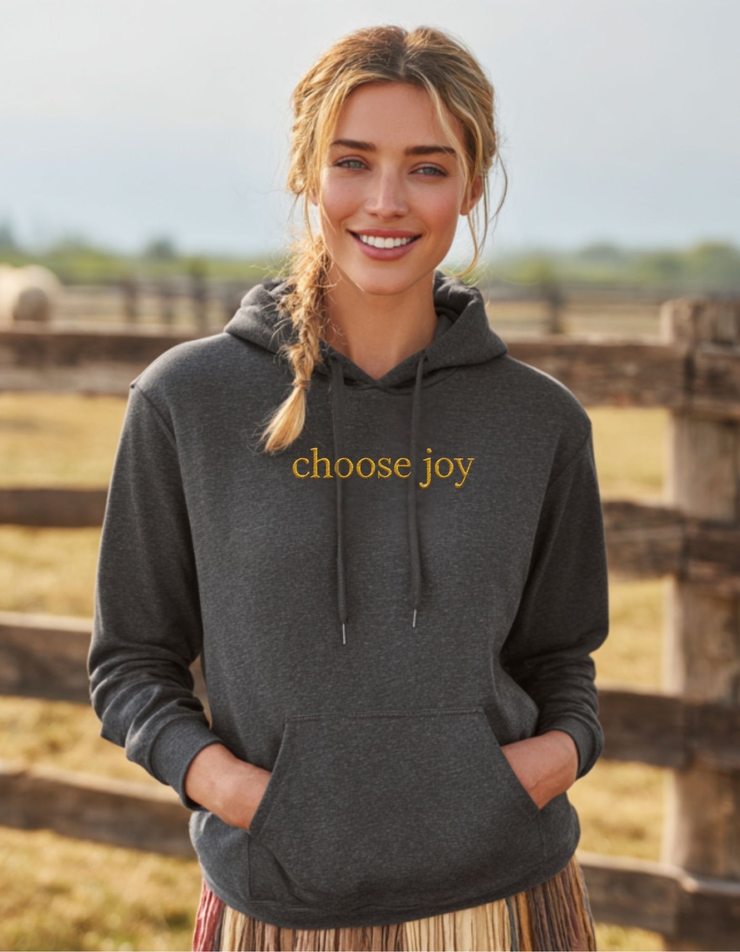 Women's Embroidered Choose Joy Hoodie