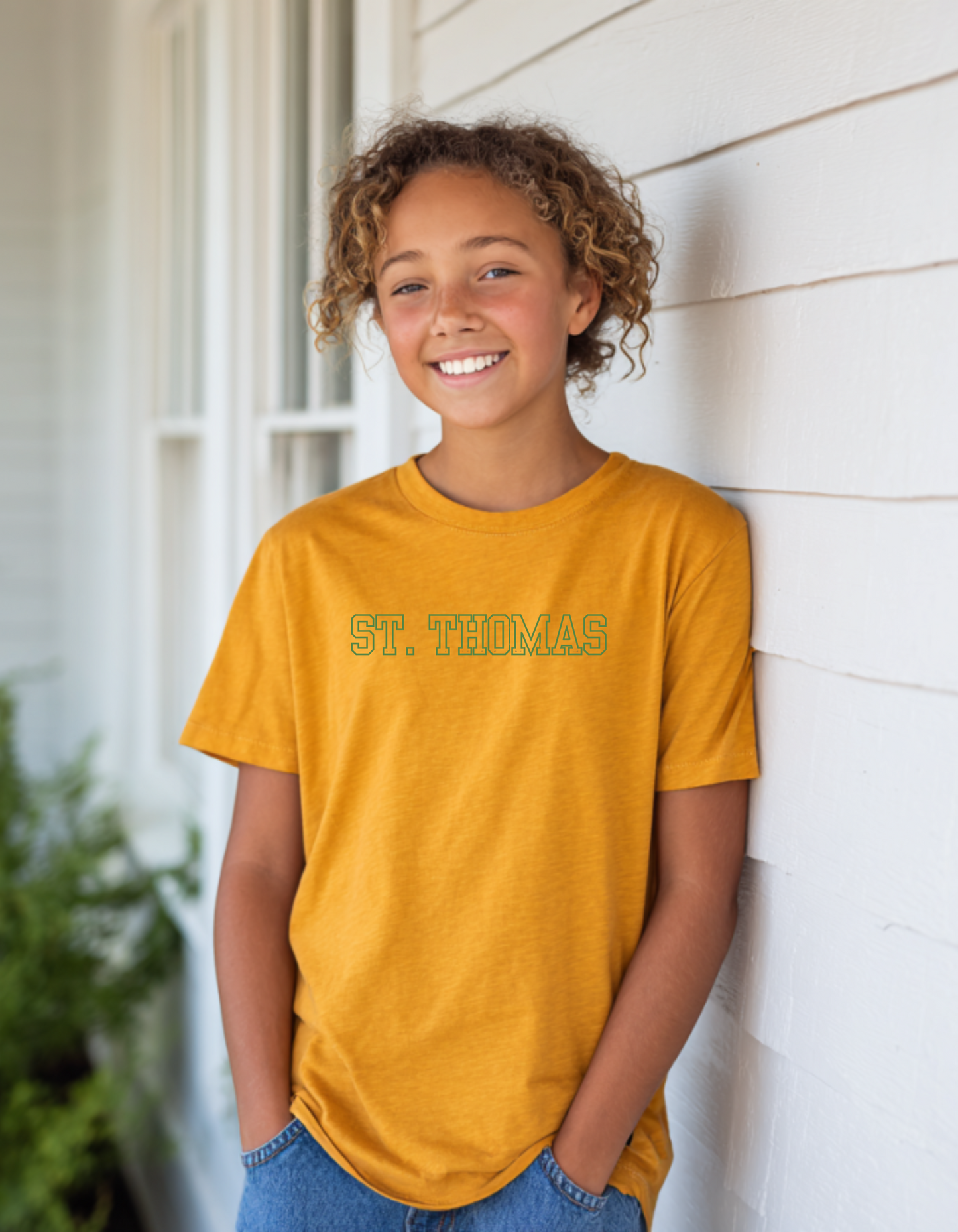 Youth Unisex St. Thomas Green Logo Short Sleeve T-Shirt