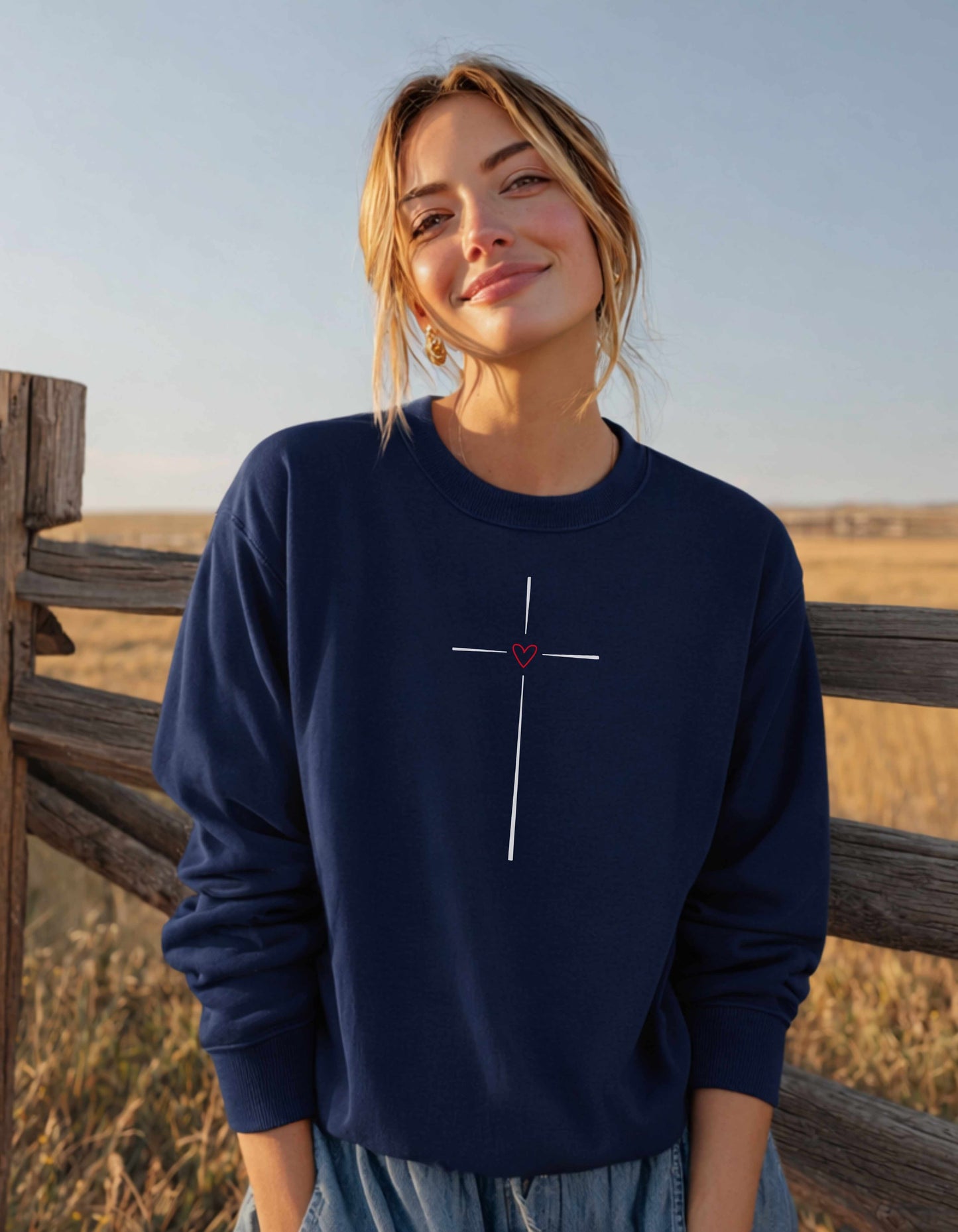 Women's Heart Cross Sweatshirt