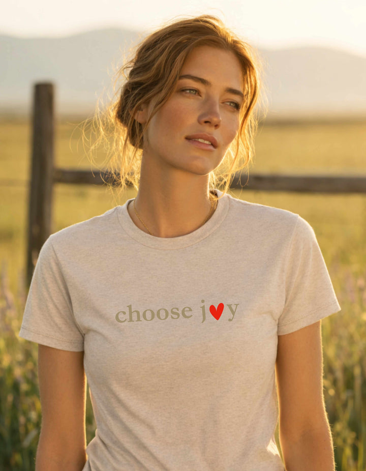 Women's Choose Joy Heart Short Sleeve Tee