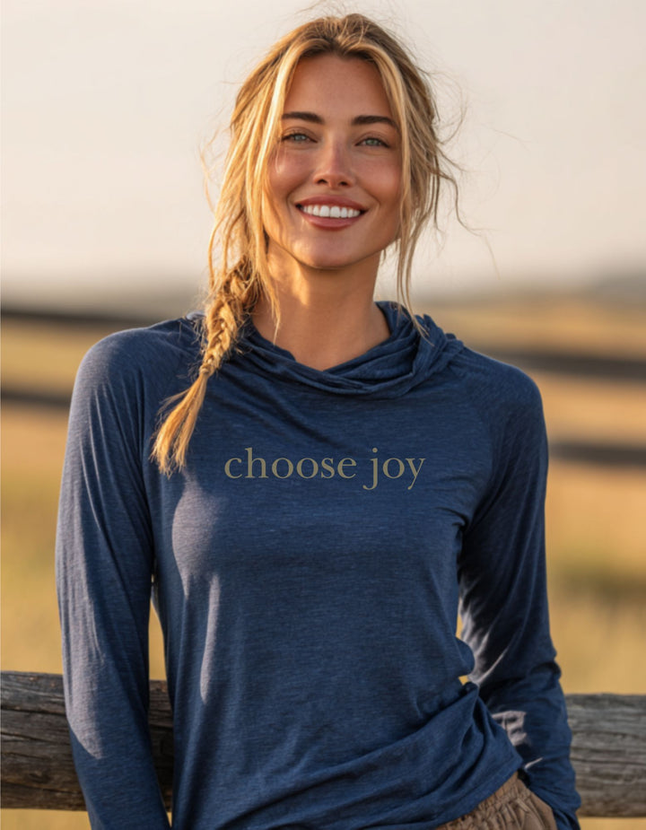 Women's Choose Joy Hooded Long-Sleeve Tee