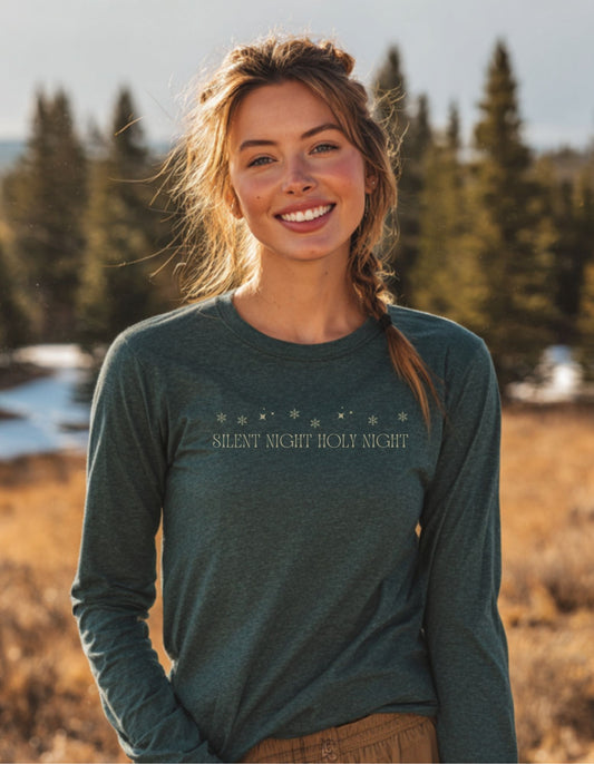 Women's Silent Night Long Sleeve Tee