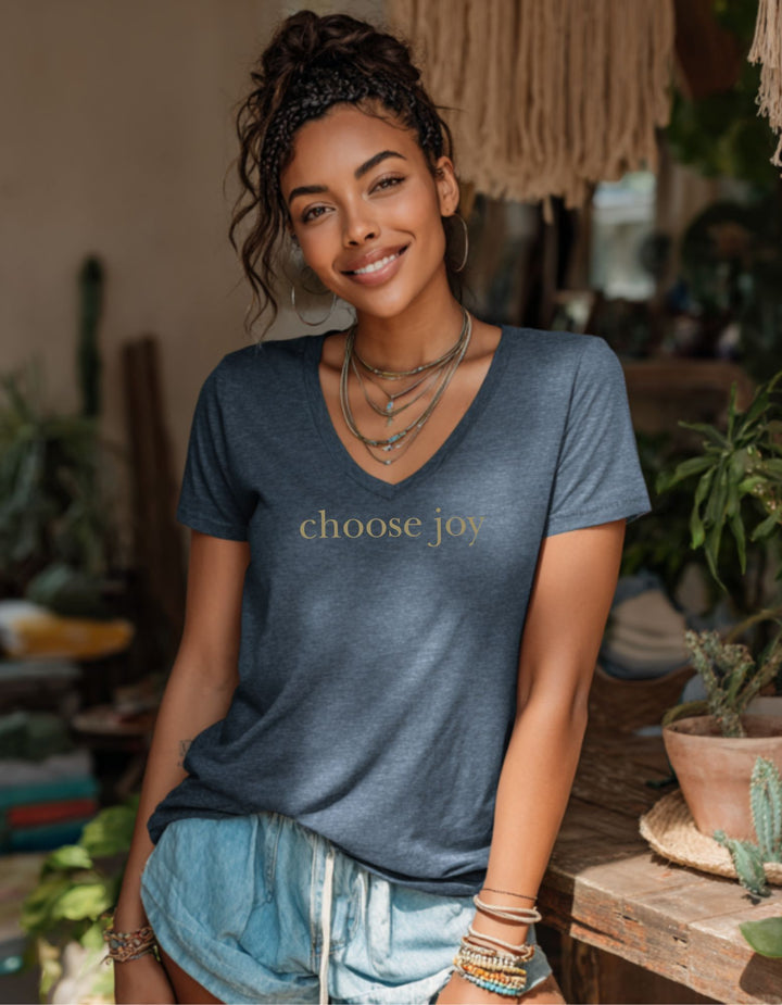 Women’s Choose Joy Relaxed V-Neck Tee