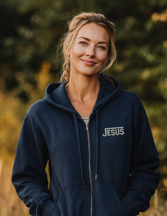 Women's Embroidered JESUS heavy Blend Zip Hoodie