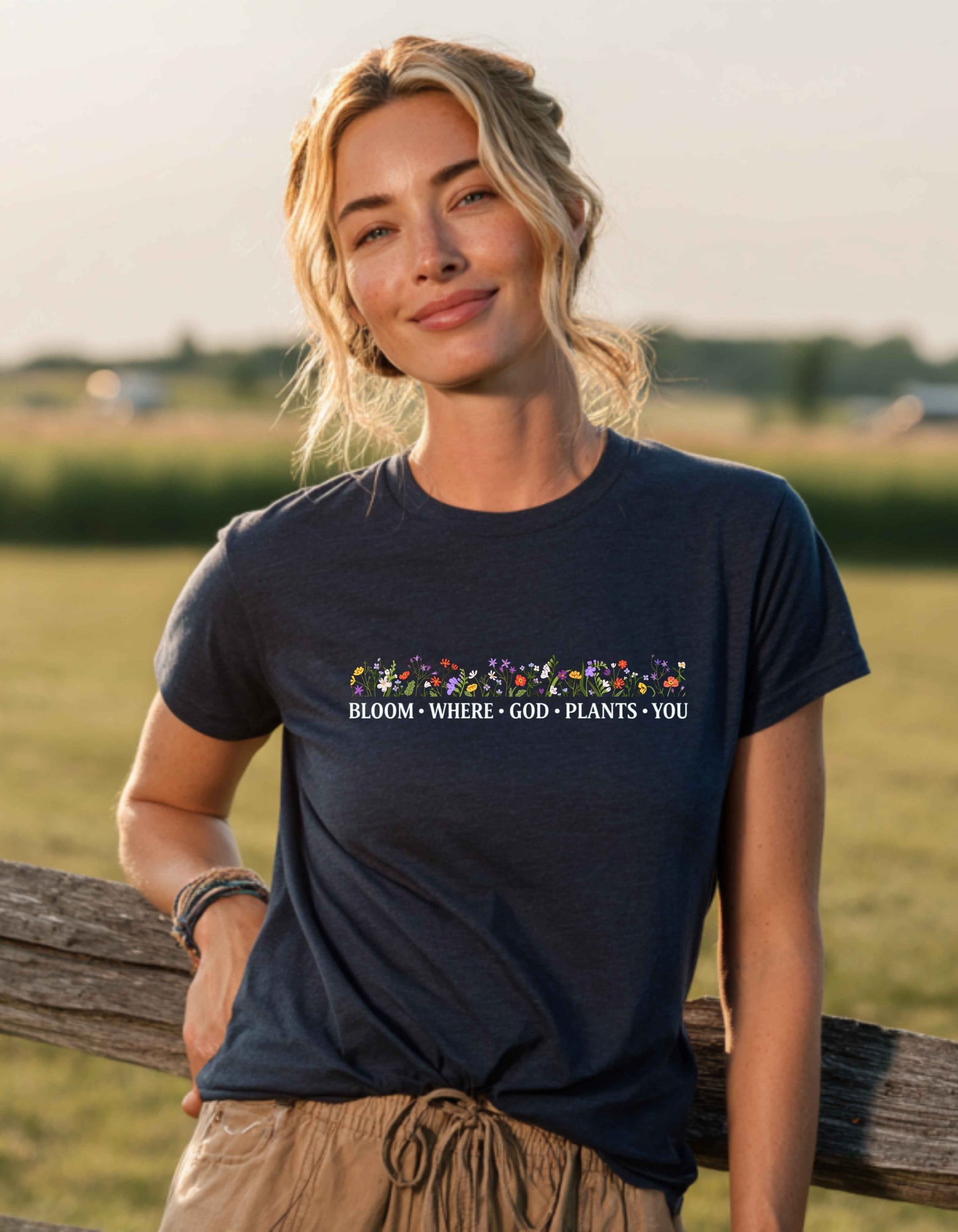 Women's Bloom Where God Plants You Short Sleeve Tee