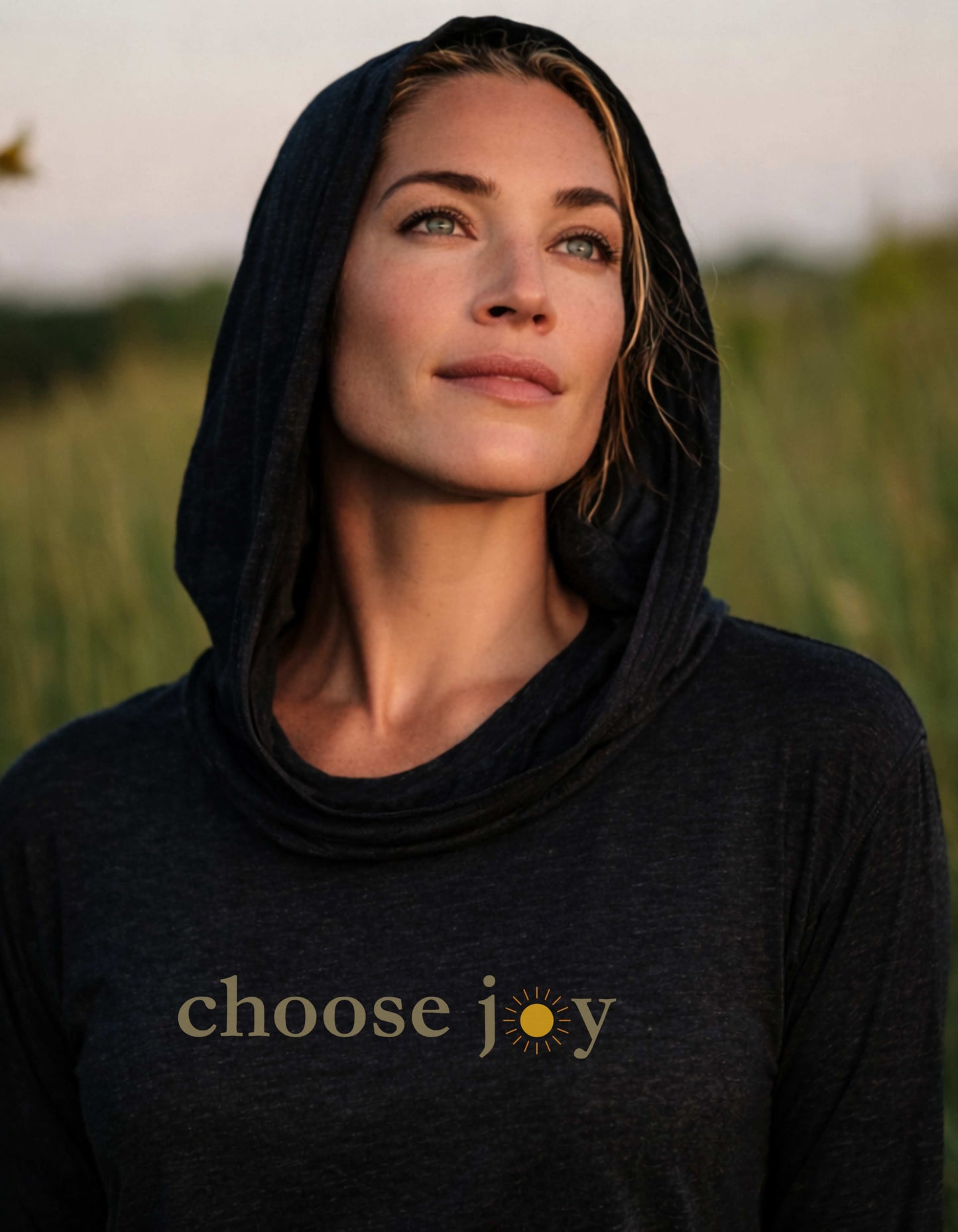 Women's Choose Joy Sunburst Hooded Long-Sleeve Tee