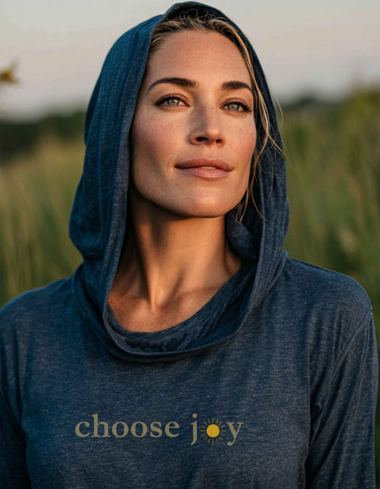 Women's Choose Joy Sunburst Hooded Long-Sleeve Tee