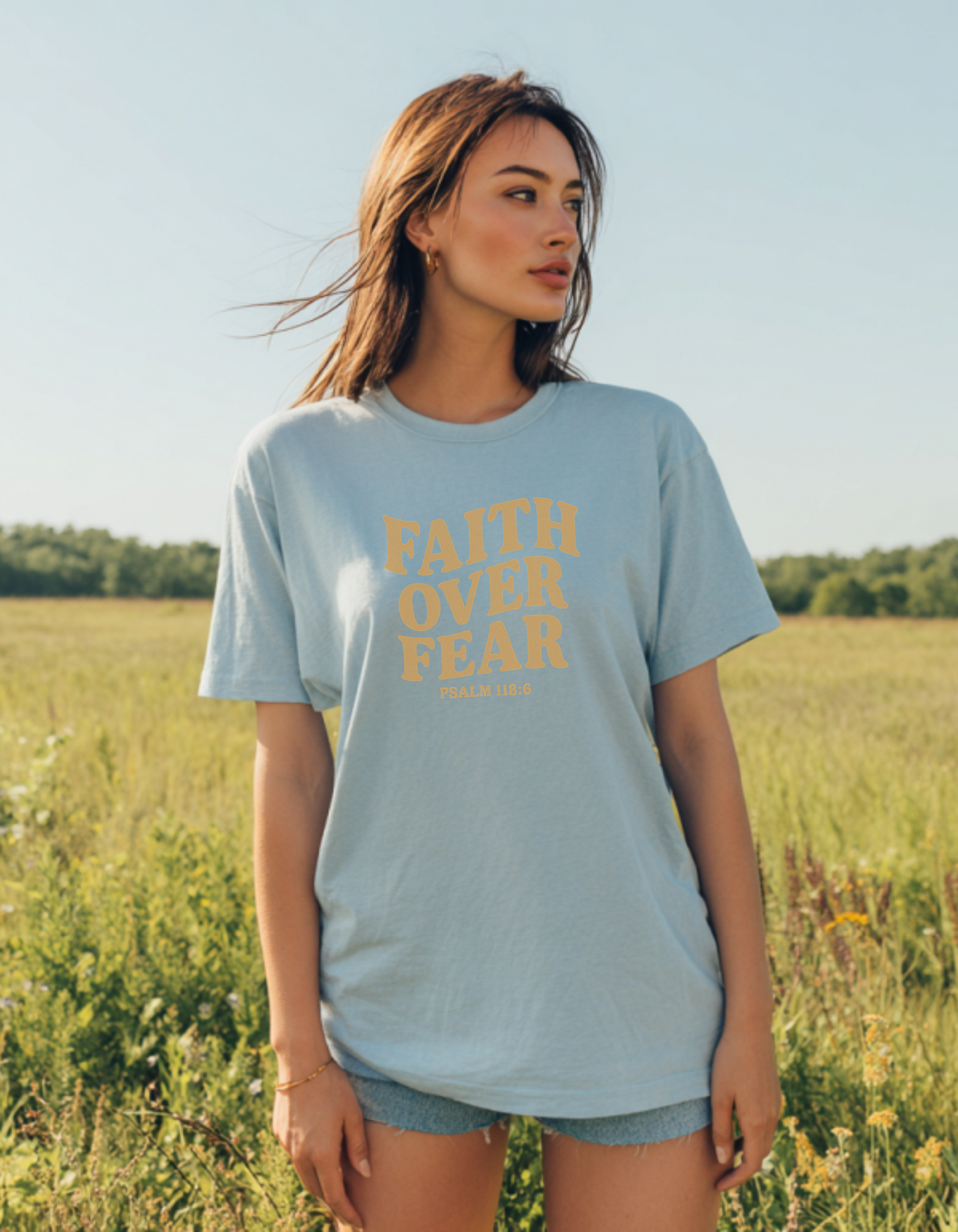 Women's Faith Over Fear Oversized Heavyweight Tee