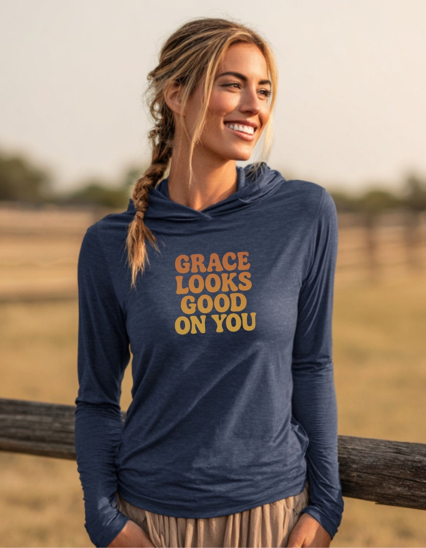 Women's Grace Looks Good On You Hooded long-sleeve tee