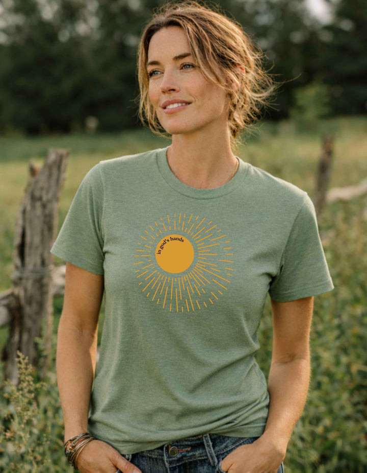 Women's In God's Hands Sunshine Short Sleeve Tee
