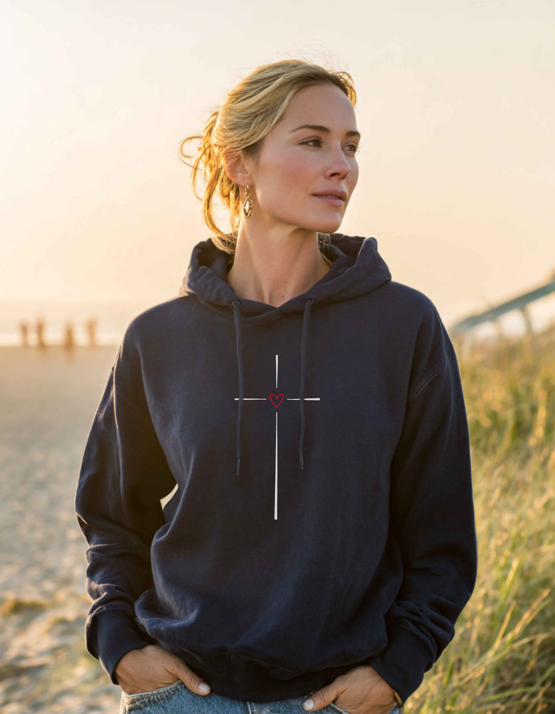 Women's Heart Cross Hoodie