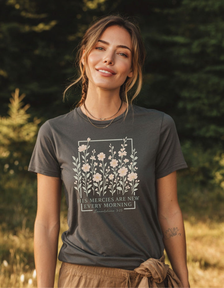 Women's His Mercies Are New Heavy Weight Super Soft Tee Shirt