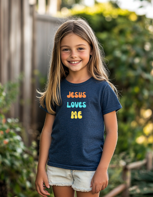 Girl's Jesus Loves Me Short Sleeve Tee