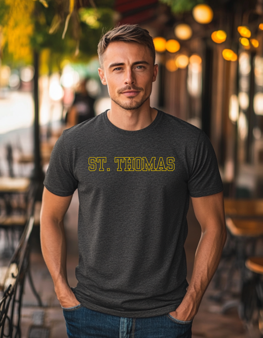 Men's St. Thomas Yellow Logo Short Sleeve Tee