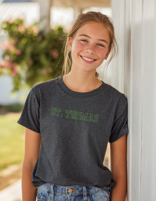 Youth Unisex St. Thomas Green Logo Short Sleeve T-Shirt