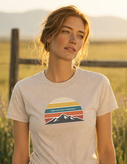 Women's Faith Can Move Mountains Short Sleeve Tee
