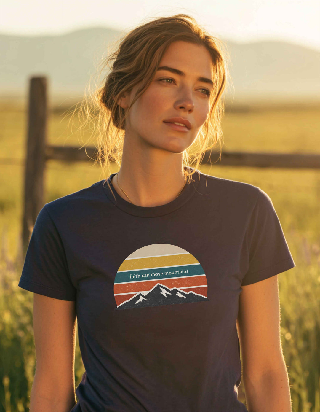 Women's Faith Can Move Mountains Short Sleeve Tee