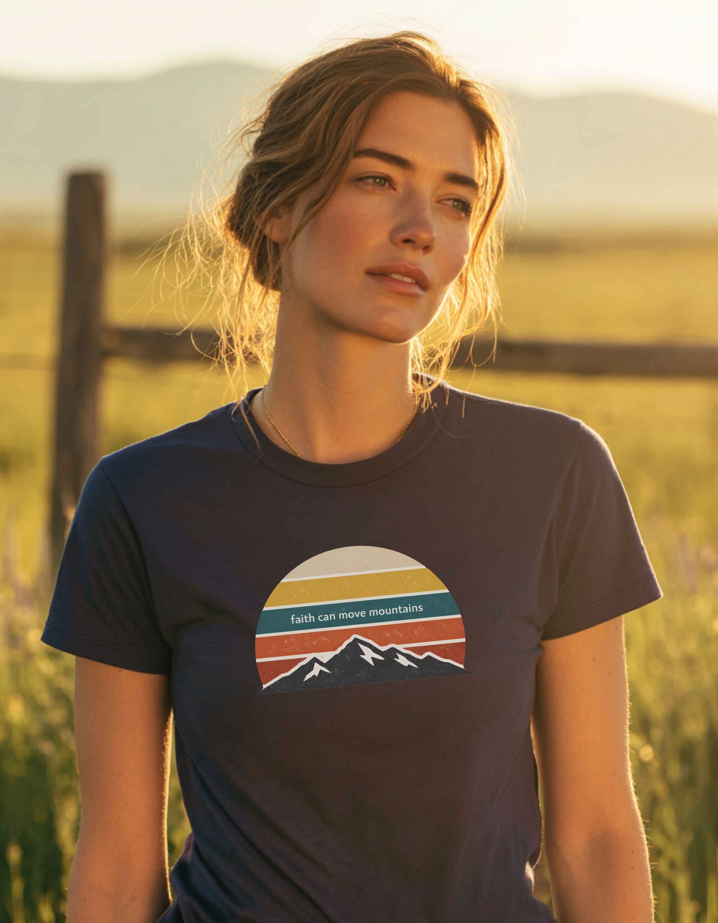 Women's Faith Can Move Mountains Short Sleeve Tee