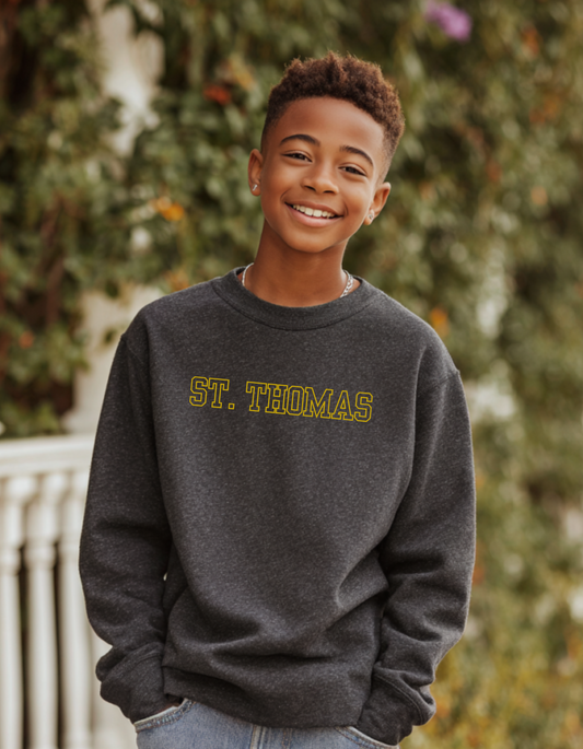 Youth Unisex St. Thomas Yellow Logo Crewneck Sweatshirt