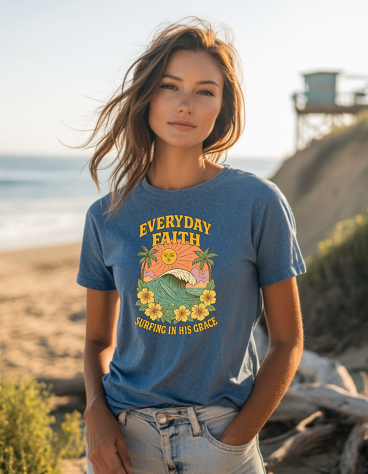Women's Surfing In His Grace Short Sleeve Tee