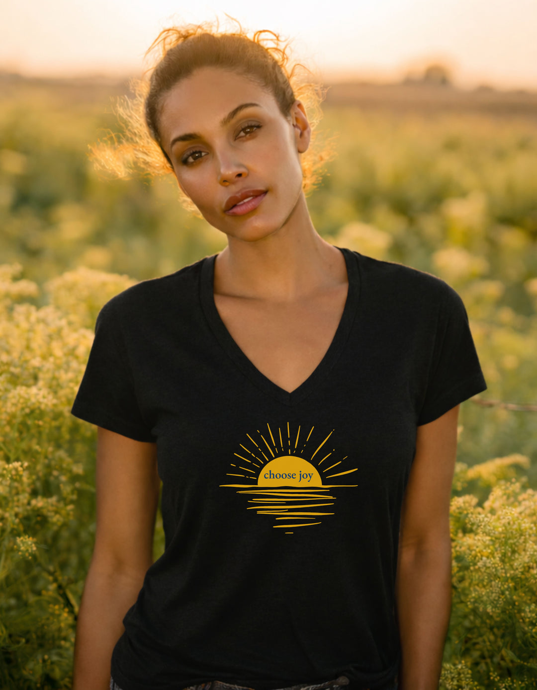 Women’s Choose Joy Sunrise Relaxed V-Neck Tee