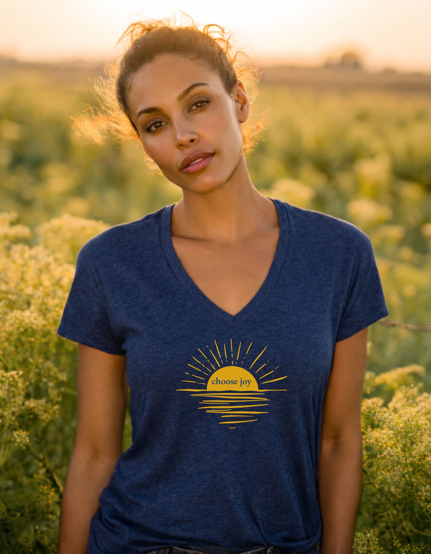 Women’s Choose Joy Sunrise Relaxed V-Neck Tee