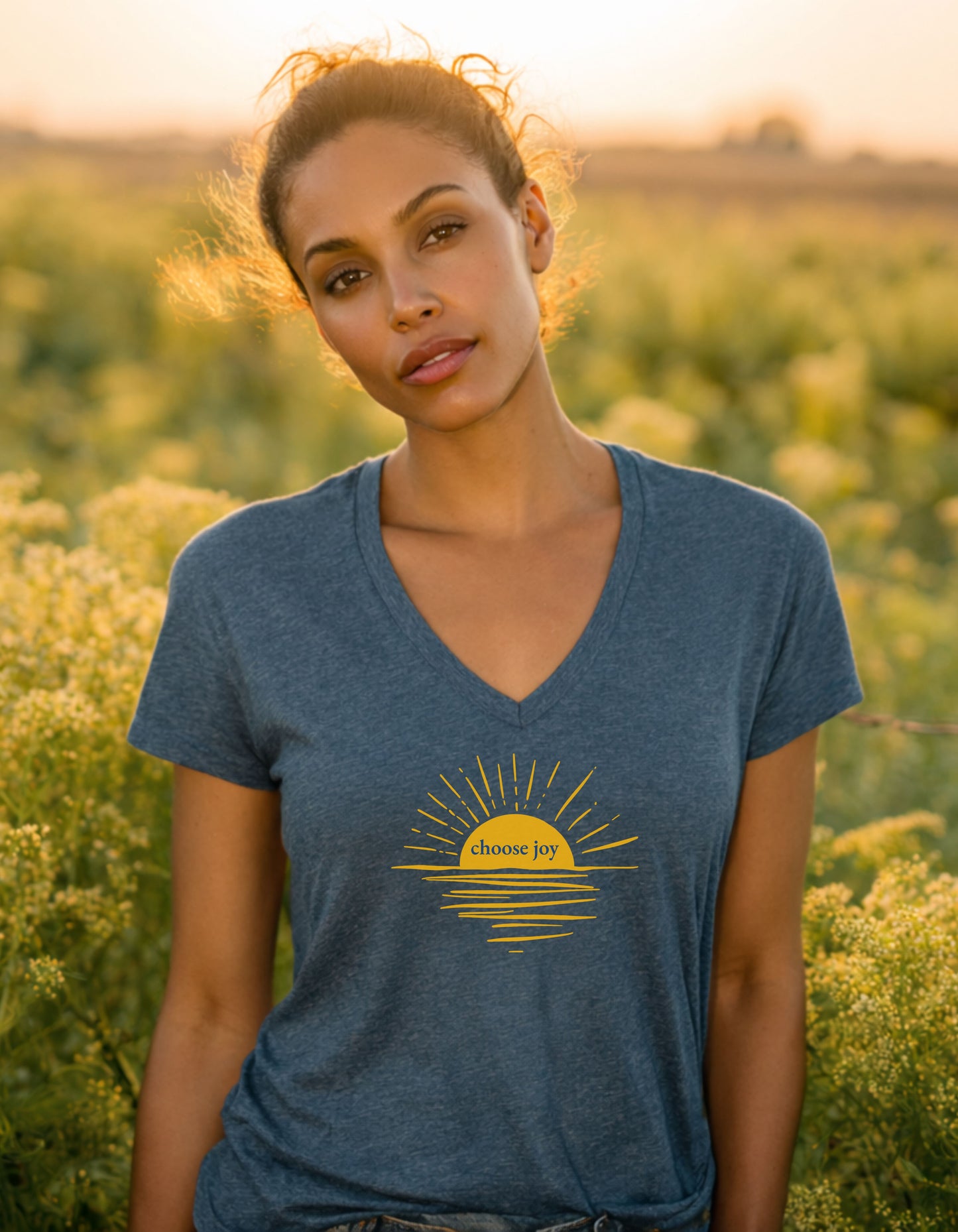 Women’s Choose Joy Sunrise Relaxed V-Neck Tee